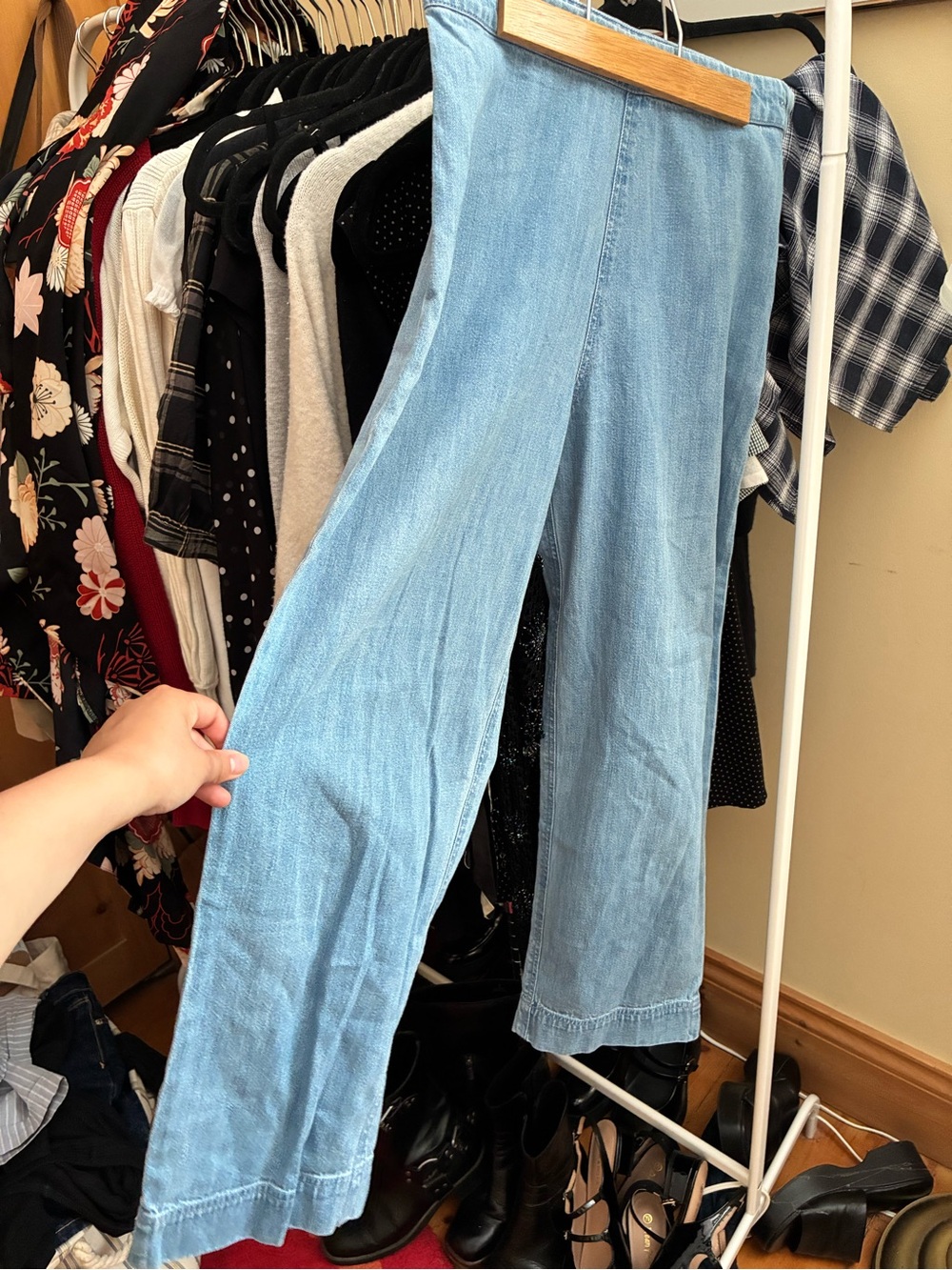 High-Rise Light Blue Wide-Leg Jeans